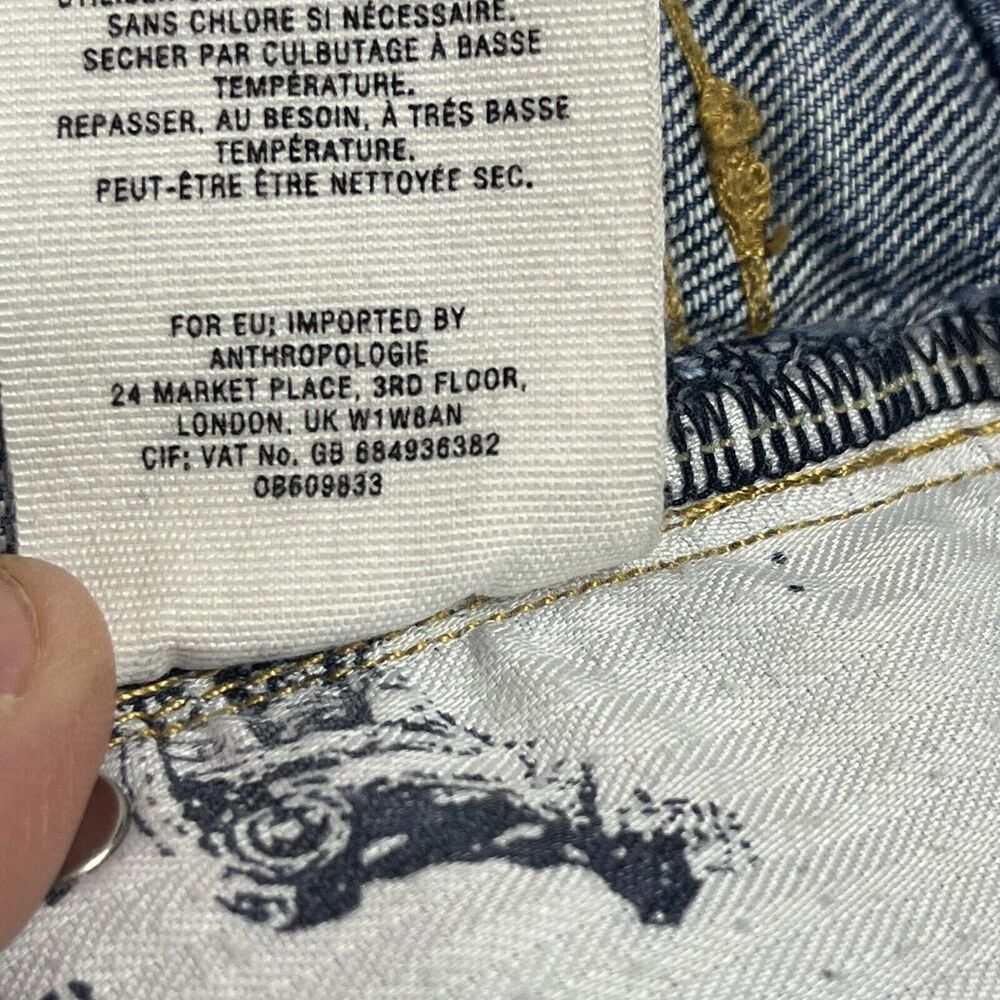 Anthropologie Pilcro & Letterpress Hyphen Fringe Hippie Crop Jeans Sz 31 Petite - Picture 10 of 12